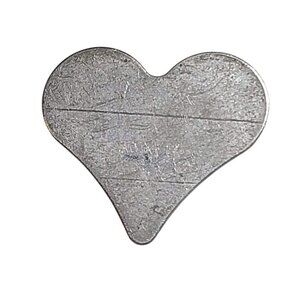 Vintage Style Silver Tone Heart Brooch Pin Minimalist Metal Love Jewelry